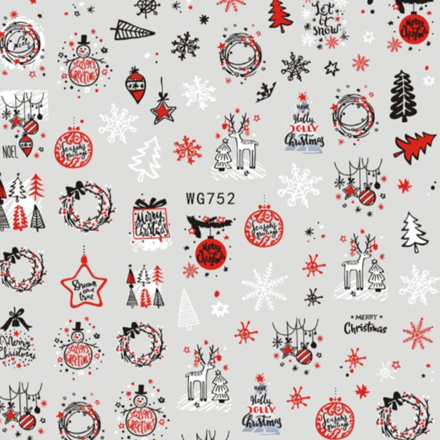 1 шт. Простая милая наклейка д – обзор и цена Nail Art Xmas Simple