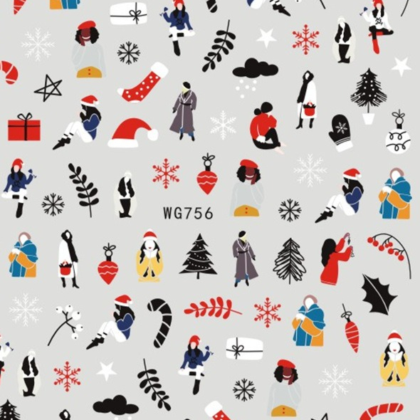 1 шт. Простая милая наклейка д – обзор и цена Nail Art Xmas Simple