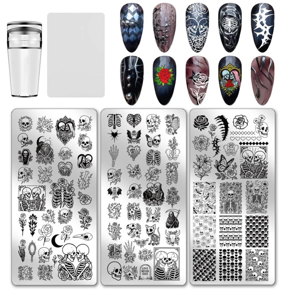 Набор из 3 трафаретов для стем – обзор и цена Nail Art Gothic