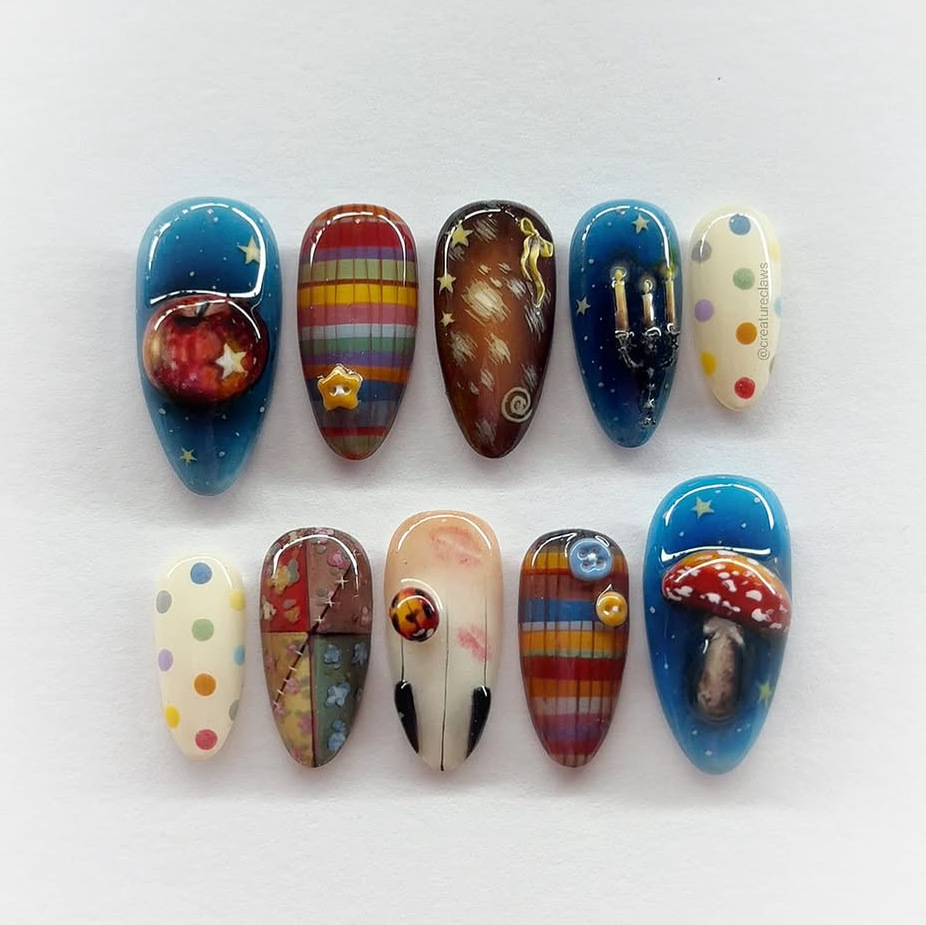 24 шт. темно-готические панк-н – обзор и цена Nail Art Gothic