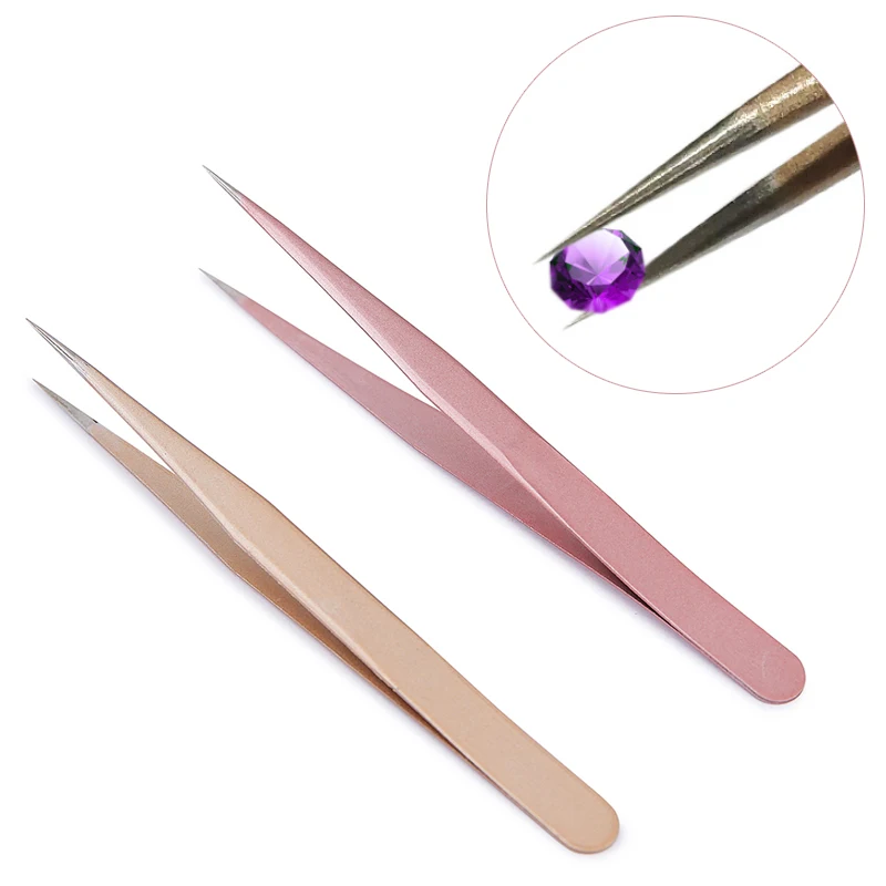 1 шт. прямой пинцет цвета шамп – обзор и цена Nail Art Rose Gold