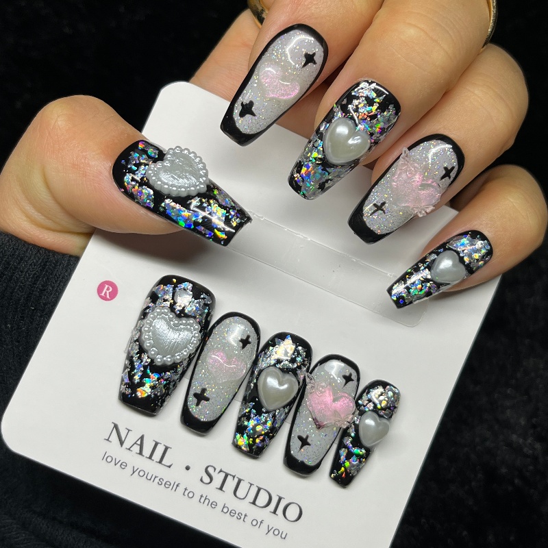 10 шт., готический черный прес – обзор и цена Nail Art Gothic