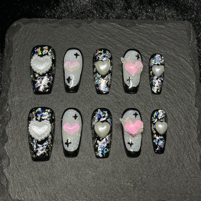 10 шт., готический черный прес – обзор и цена Nail Art Gothic